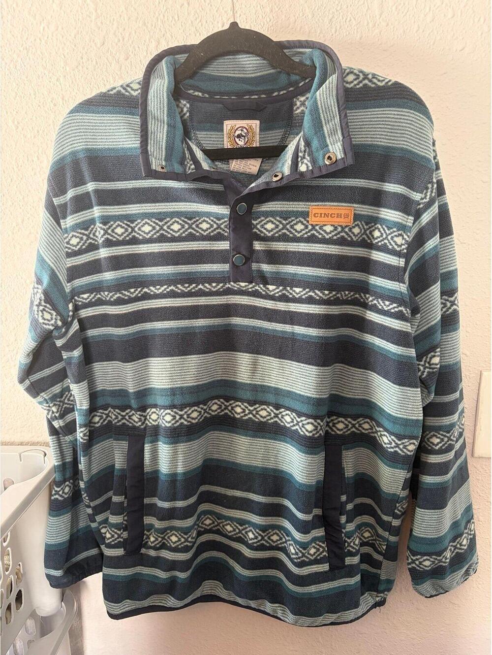 Men's Cinch Rodeo Fleece 1/4 button size M